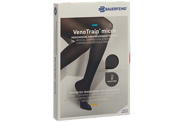 VENOTRAIN MICRO A-D KKL2 S plus/long offene Fussspitze schwarz 1 Paar