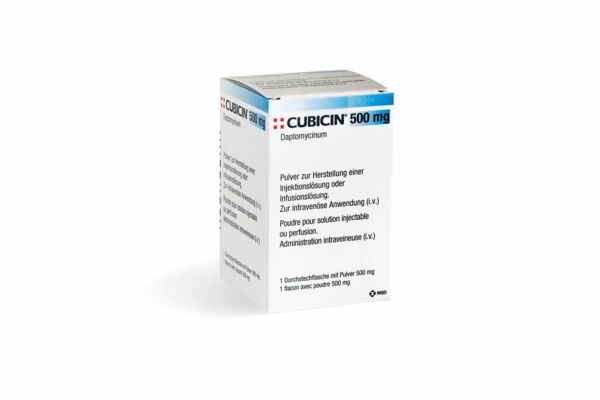 Cubicin subst sèche 500 mg flac