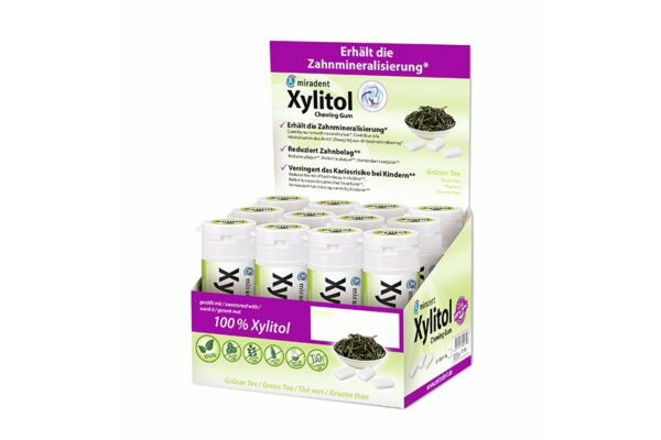 Miradent Xylitol Chewing Gum thé vert 12 x 30 pce