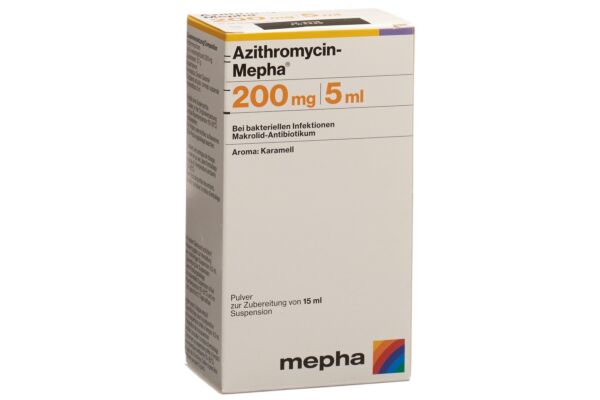 Azithromycin-Mepha Plv 200 mg/5ml zur Zubereitung einer Suspension zum Einnehmen Fl 15 ml