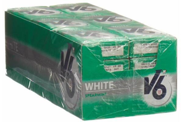 V6 White chewing gum Spearmint 24 box