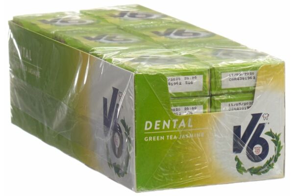 V6 Dental Care Kaugummi Green Tea Jasmine 24 Box