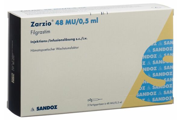 Zarzio Inj Lös 48 Mio E/0.5ml Fertspr 5 Stk