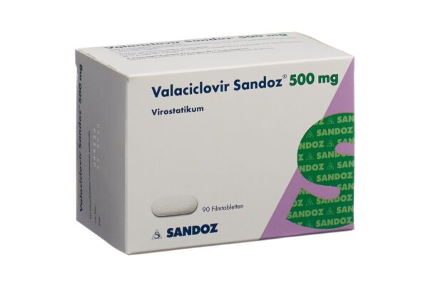 Valaciclovir Sandoz cpr pell 500 mg 90 pce