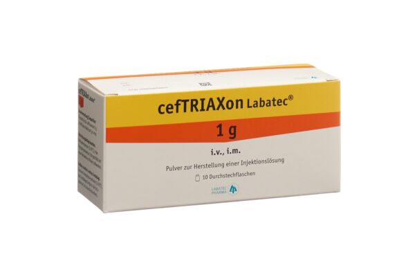 Ceftriaxon Labatec subst sèche 1 g flac 10 pce