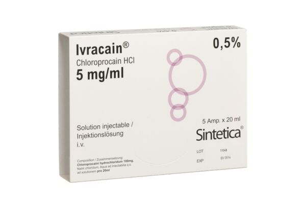 Ivracain sol inj 5 mg/ml 5 amp 20 ml