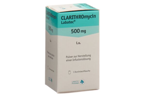 Clarithromycine Labatec subst sèche 500 mg pour solution pour perfusion i.v. flac 10 ml