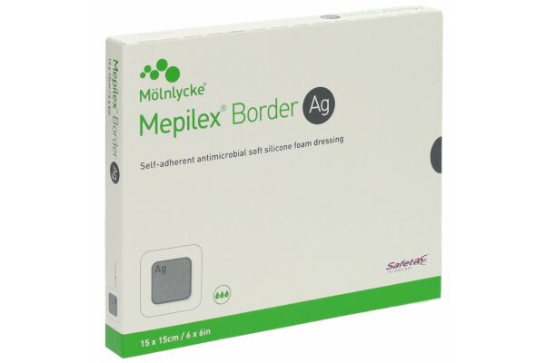 Mepilex Ag Border Schaumverband 15x15cm 5 Stk