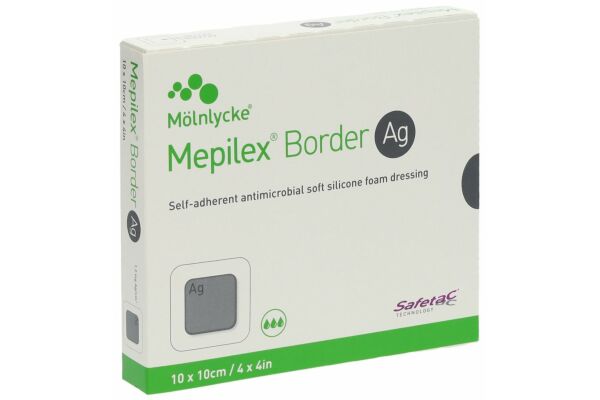 Mepilex Ag Border Schaumverband 10x10cm 5 Stk