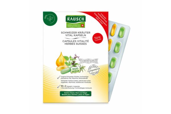 Rausch capsules vitalité herbes suisses 3 embal mensuels