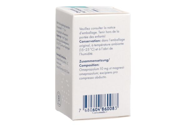 Oméprazole MUT Sandoz cpr pell 10 mg bte 100 pce