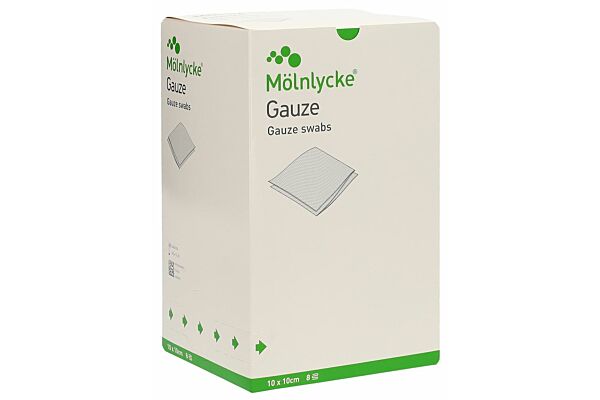 Mölnlycke compresses gaze 10x10cm 8 couches stériles 75 sach 2 pce