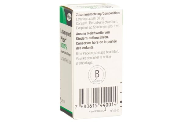 Latanoprost Pfizer Gtt Opht Fl 2.5 ml