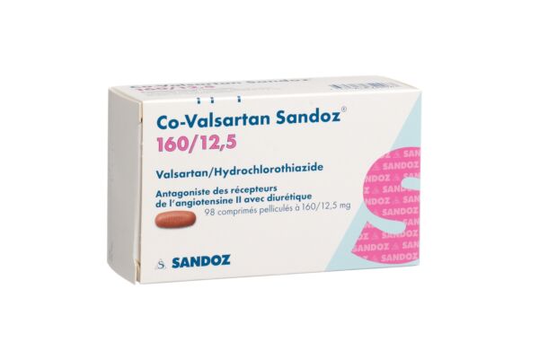 Co-Valsartan Sandoz cpr pell 160/12.5 98 pce