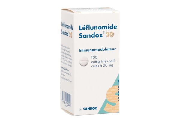 Léflunomide Sandoz cpr pell 20 mg bte 100 pce