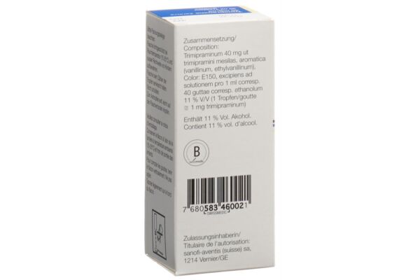 Trimipramine Zentiva gouttes 40 mg/ml fl 30 ml