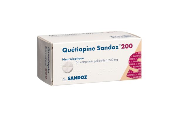 Quétiapine Sandoz cpr pell 200 mg 60 pce