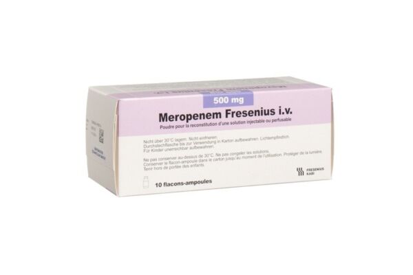 Meropenem Fresenius i.v. Trockensub 500 mg zur Herstellung einer Injektions-/Infusionslösung Durchstf 10 Stk