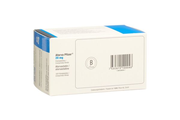 Atorva Pfizer cpr pell 20 mg 100 pce