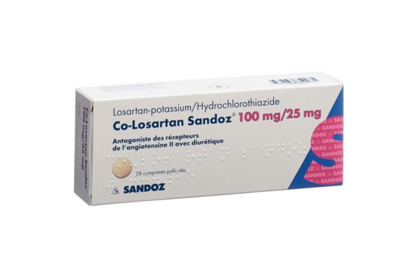 Co-Losartan Sandoz cpr pell 100/25mg 28 pce