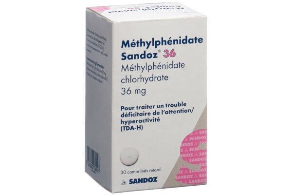 Méthylphénidate Sandoz cpr ret 36 mg bte 30 pce