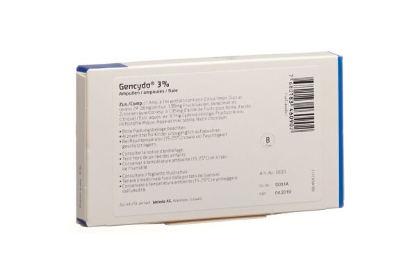 Gencydo 3% sol inj 8 amp 1 ml