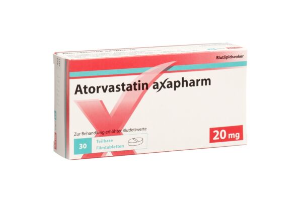 Atorvastatine axapharm cpr pell 20 mg 30 pce