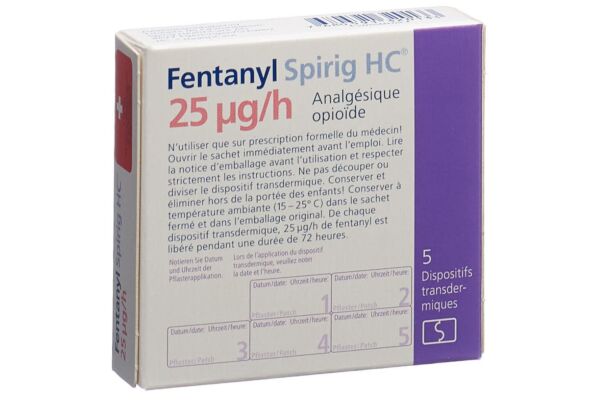 Fentanyl Spirig HC 25 mcg/h dispositif transdermique 5 pce