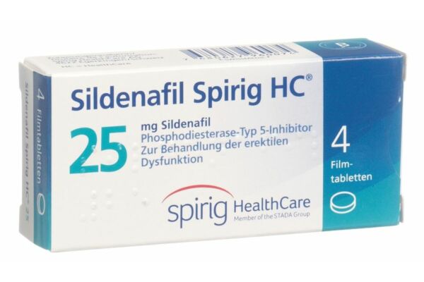 Sildénafil Spirig HC cpr pell 25 mg 4 pce