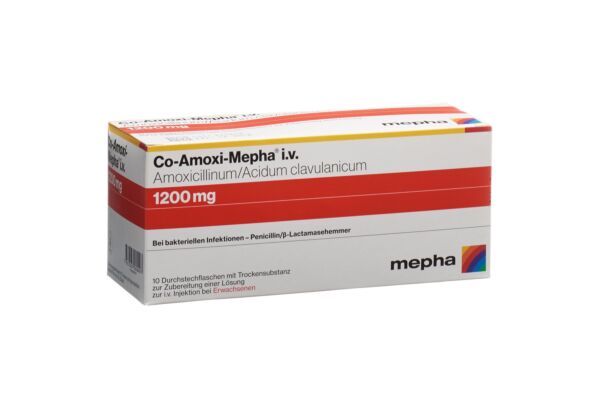 Co-Amoxi-Mepha Trockensub 1200 mg Durchstf 10 Stk