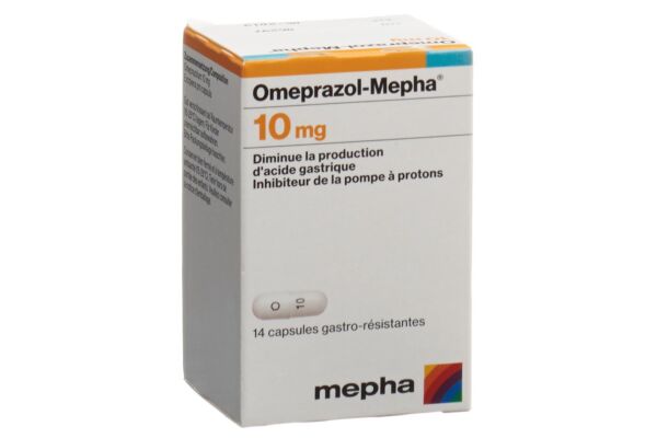 Omeprazol-Mepha caps 10 mg bte 14 pce