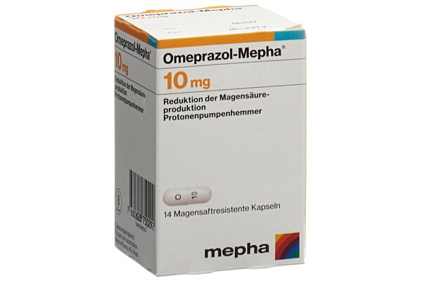 Omeprazol-Mepha Kaps 10 mg Ds 14 Stk