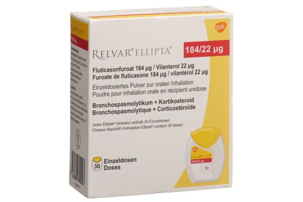 Relvar Ellipta pdr inh 184mcg/22mcg 30 dos