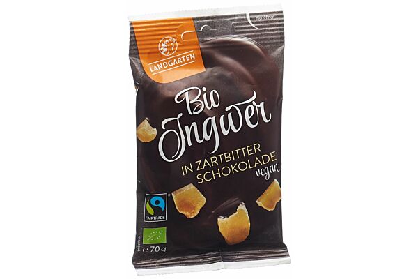 Landgarten Ingwer in Zartbitterschokolade Bio Fairtrade 70 g