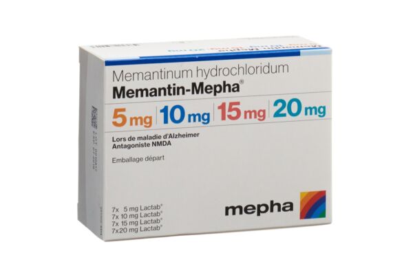 Memantin-Mepha emballage départ Lactab 7x5/7x10/7x15/7x20mg 28 pce