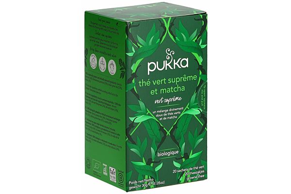 Pukka Thé Vert Matcha Suprême Tee Bio Btl 20 Stk