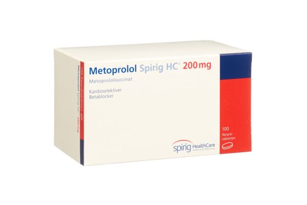 Métoprolol Spirig HC cpr pell ret 200 mg 100 pce