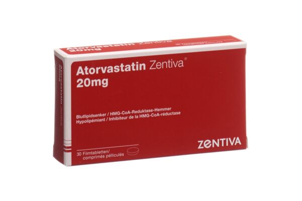 Atorvastatin Zentiva Filmtabl 20 mg 30 Stk