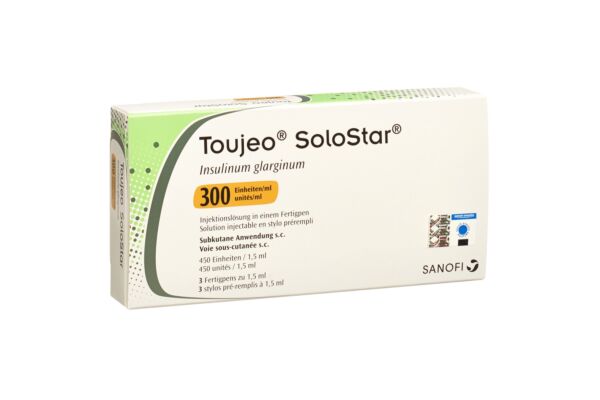 Toujeo SoloStar Inj Lös 300 E/ml Pen 3 x 1.5 ml