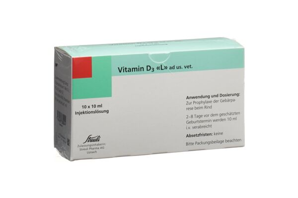 Vitamine D3 L sol inj 1 mio UI ad us. vet. 10 fl 10 ml