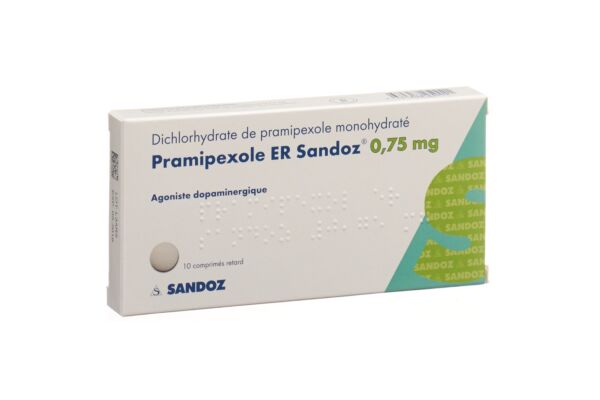 Pramipexole ER Sandoz cpr ret 0.75 mg 10 pce