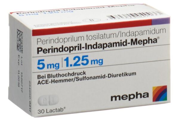 Perindopril-Indapamid-Mepha Filmtabl 5/1.25 mg Ds 90 Stk