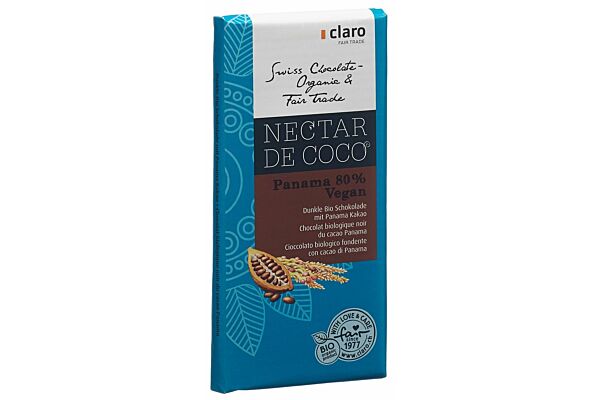 Claro nectar de coco Panama 80% tablette bio 100 g