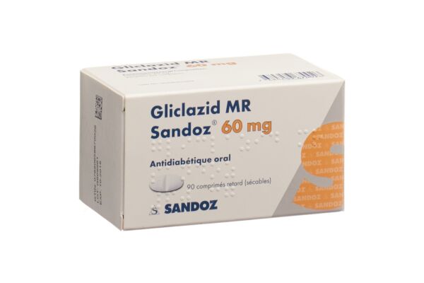 Gliclazid MR Sandoz cpr ret 60 mg 90 pce