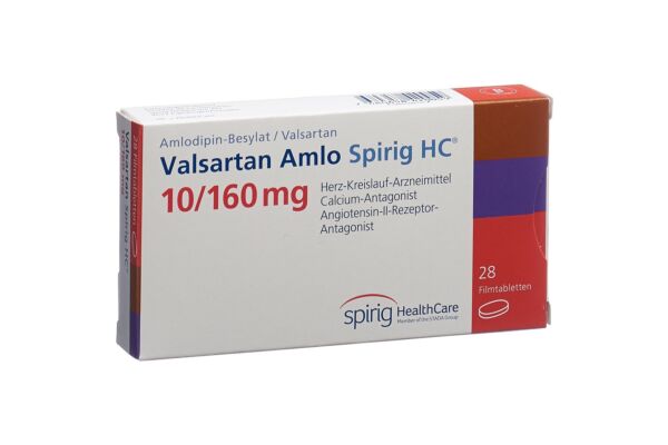 Valsartan Amlo Spirig HC Filmtabl 10/160mg 28 Stk