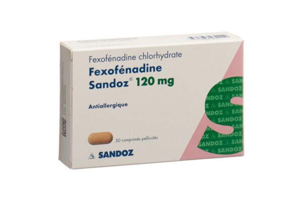 Fexofénadine Sandoz cpr pell 120 mg 30 pce