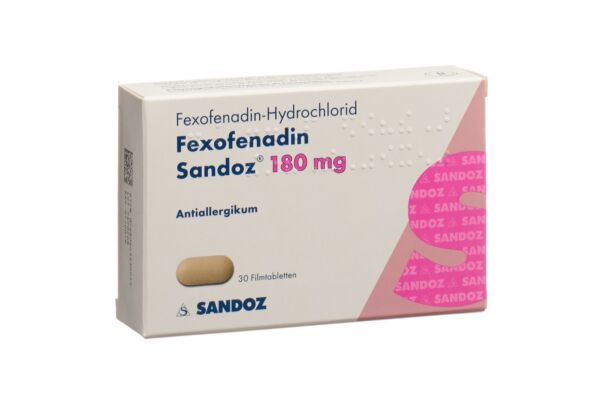 Fexofénadine Sandoz cpr pell 180 mg 30 pce