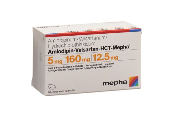 Amlodipin-Valsartan-HCT-Mepha cpr pell 5mg/160mg/12.5mg 98 pce