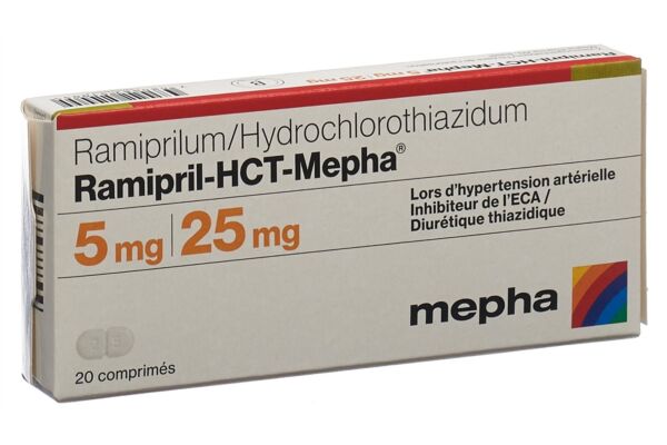 Ramipril-HCT-Mepha Tabl 5/25 20 Stk