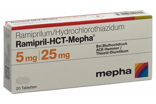 Ramipril-HCT-Mepha Tabl 5/25 20 Stk